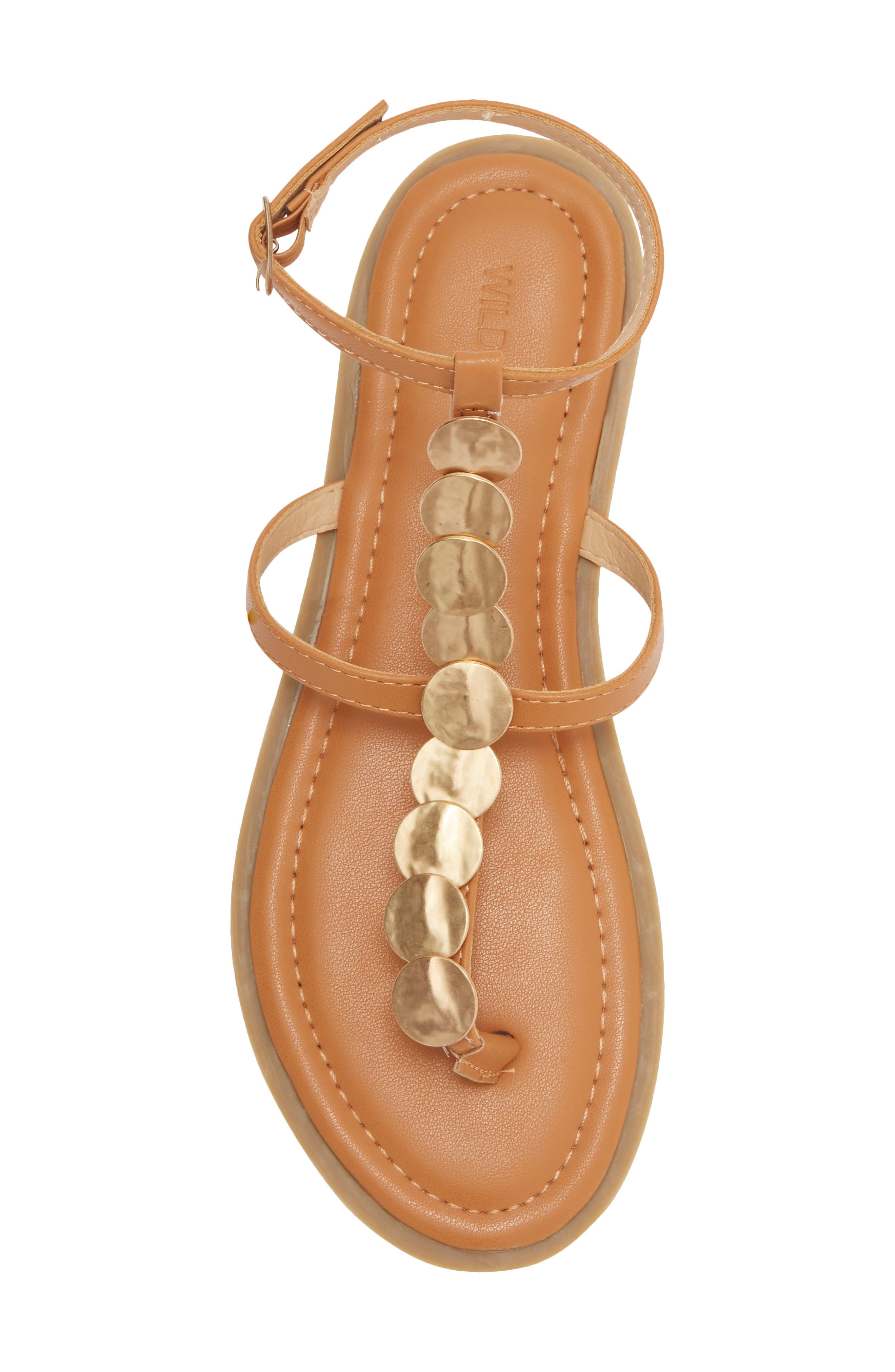 Flora Ankle Strap Flat Sandal, Alternate, color, WHISKY