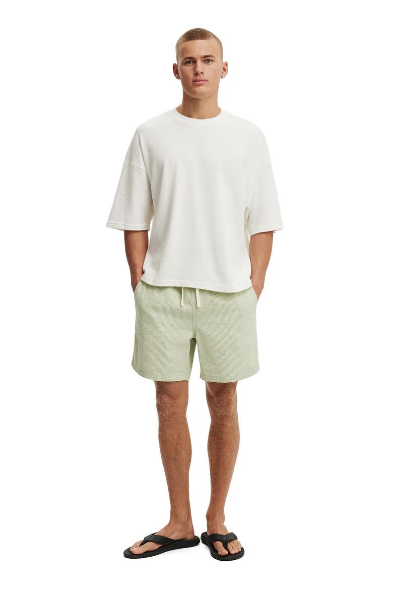 Men's Easy Short, Alternate, color, Jade Stripe Seersucker