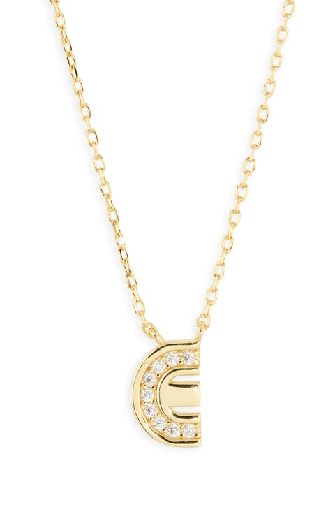 Cubic Zirconia Initial Pendant Necklace