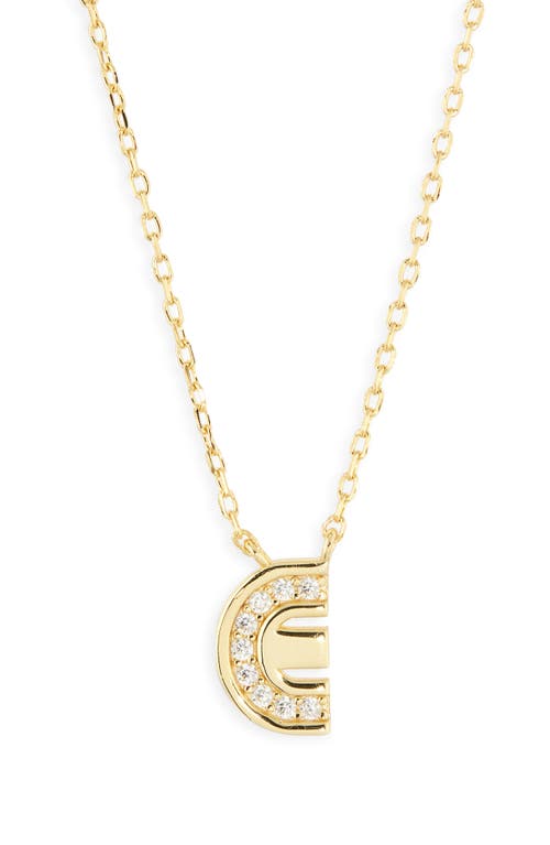 Argento Vivo Sterling Silver Cubic Zirconia Initial Pendant Necklace In Gold