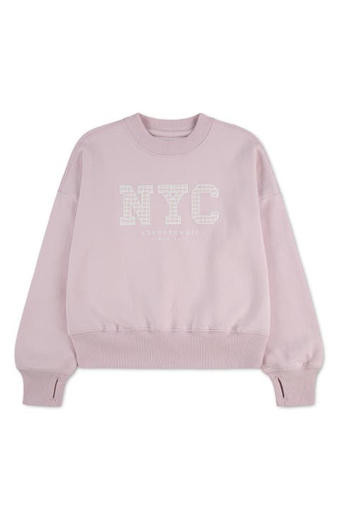 Kids' NYC Gingham Sweatshirt