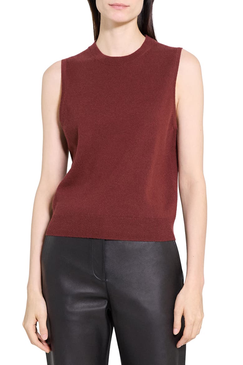 Cashmere Sleeveless Sweater, Main, color, OXBLOOD RED - 2PY