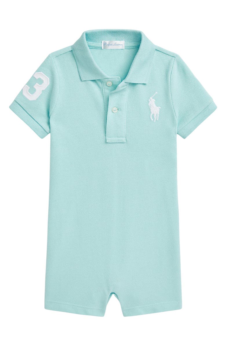 Ralph Lauren Mesh Polo Romper, Main, color, 