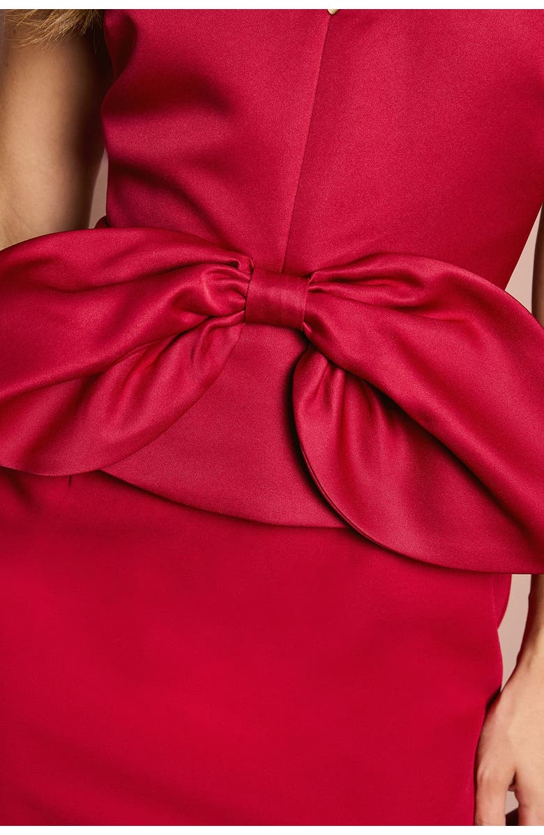 Coast Halter Neck Satin Column Midi Dress, Alternate, color, Red