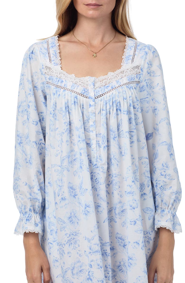 Eileen West Long Sleeve Cotton Lawn Ballet Nightgown, Alternate, color,