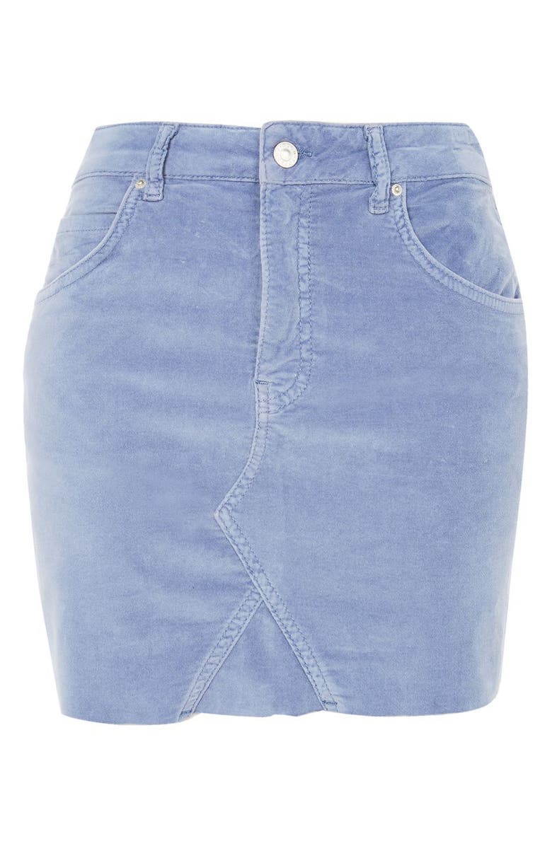 Topshop Velvet Miniskirt, Alternate, color, 