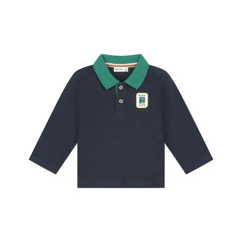 Contrast Collar Long Sleeve Polo (baby)