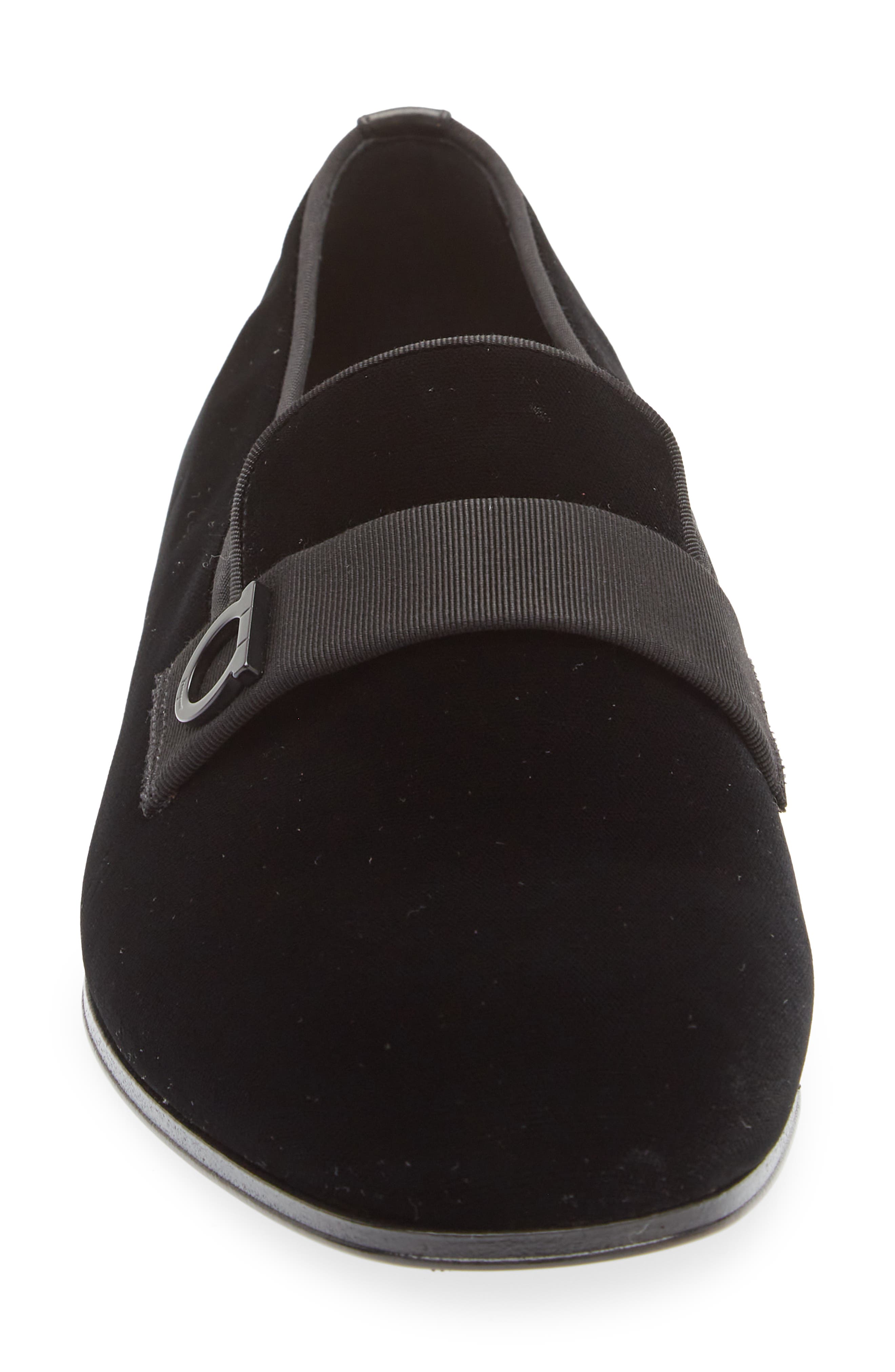 FERRAGAMO Lapo Smoking Slipper, Alternate, color, Nero