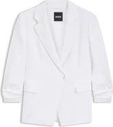 BOSS Jia Linen Blend Double Breasted Jacket