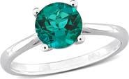 DELMAR Lab Created Emerald Solitaire Ring