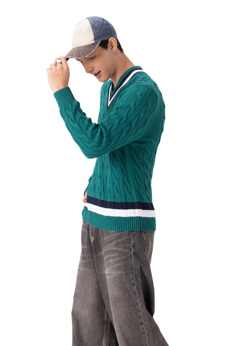 Members Only Cable Knit Cricket Sweater, Alternate, color, Green