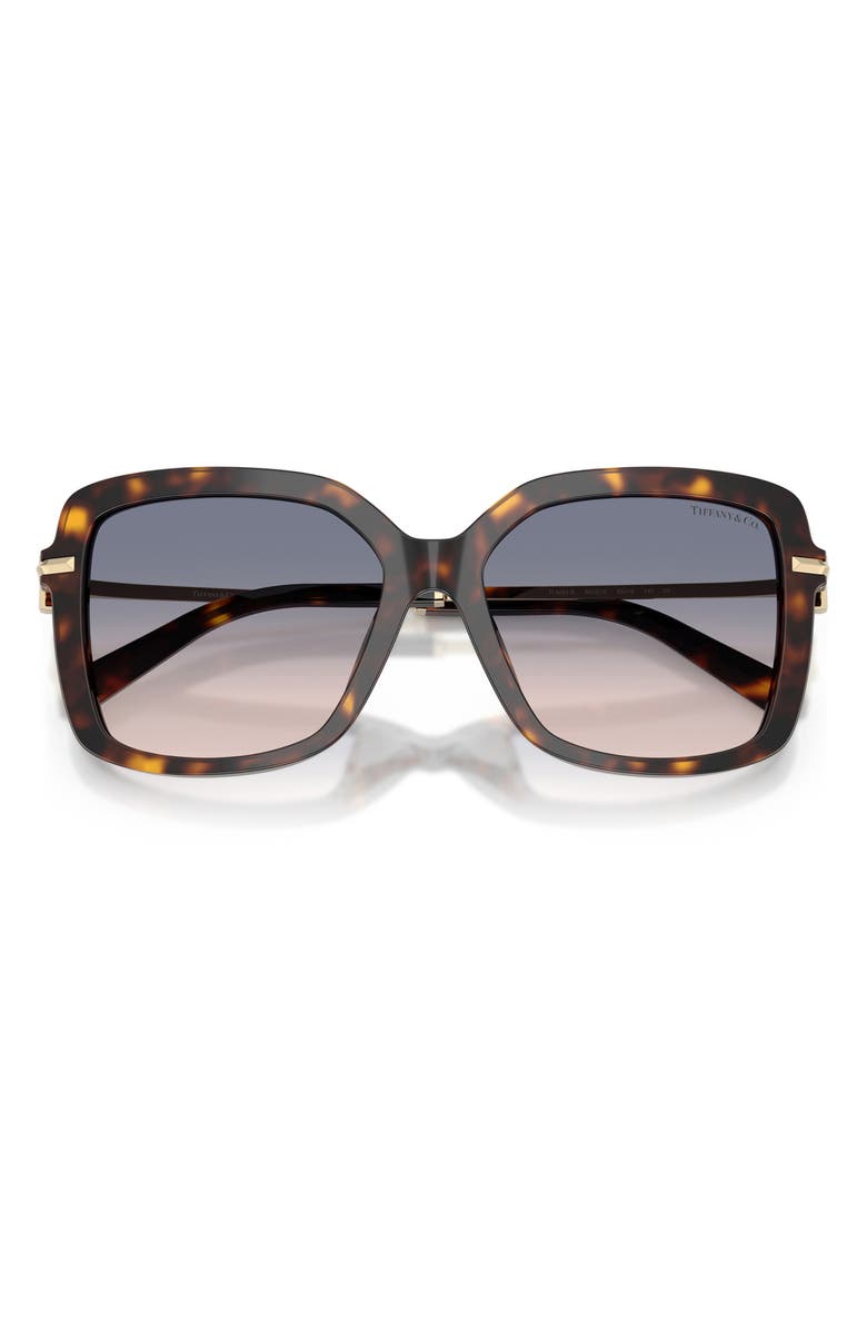 Tiffany & Co. 55mm Square Sunglasses, Alternate, color, Havana / Brown Gradient Blue