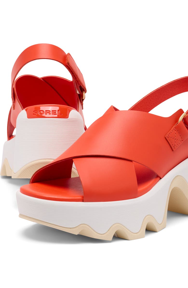 SOREL Kinetic<sup>™</sup> Aura Slingback Platform Sandal, Alternate, color, Crimson Fire/ Honey White