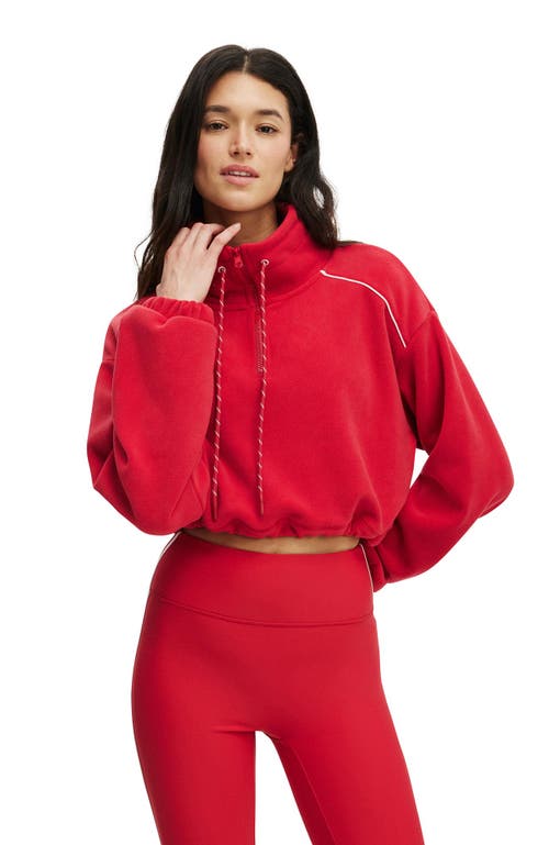 Cotton On Body Active Explorer Polar Fleece Half Zip Jumper In Red