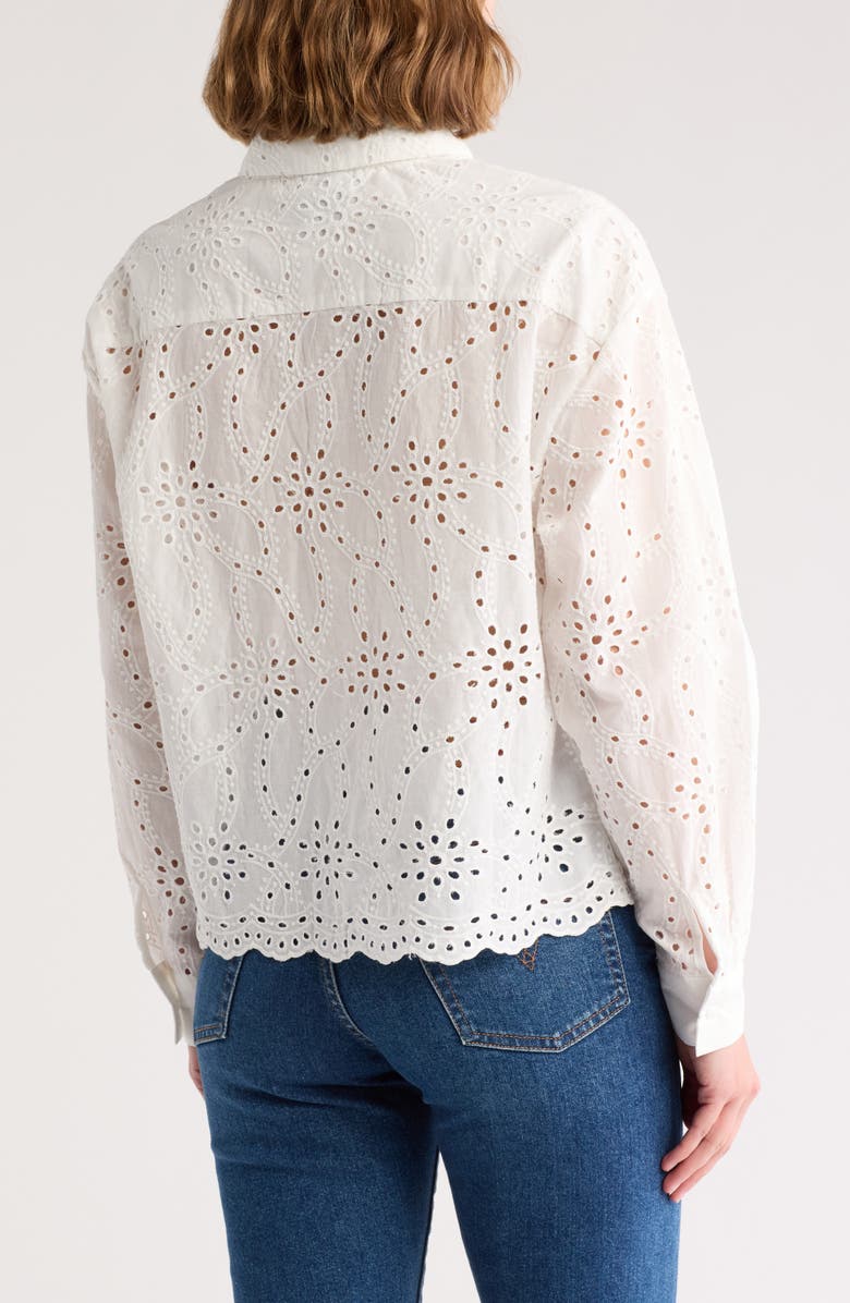 Forgotten Grace Eyelet Button-Up Shirt, Alternate, color, 