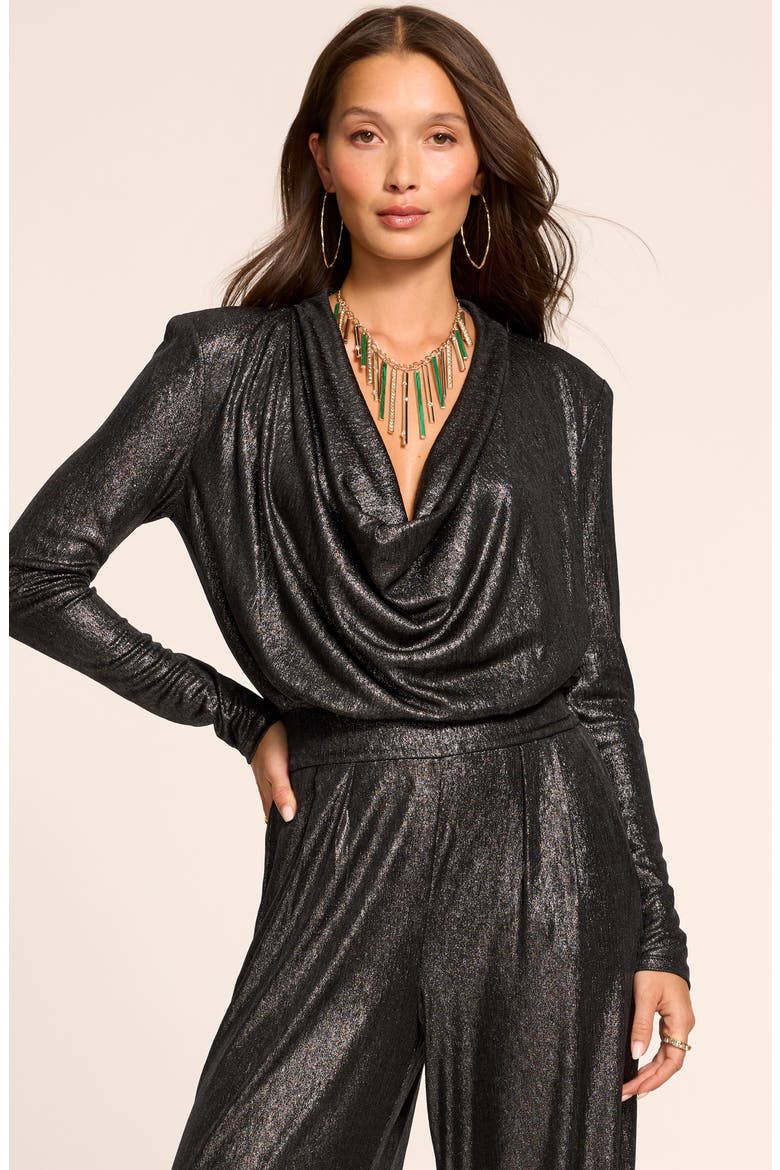 Eden Cowl Neck Long Sleeve Jumpsuit, Alternate, color, GUNMETAL