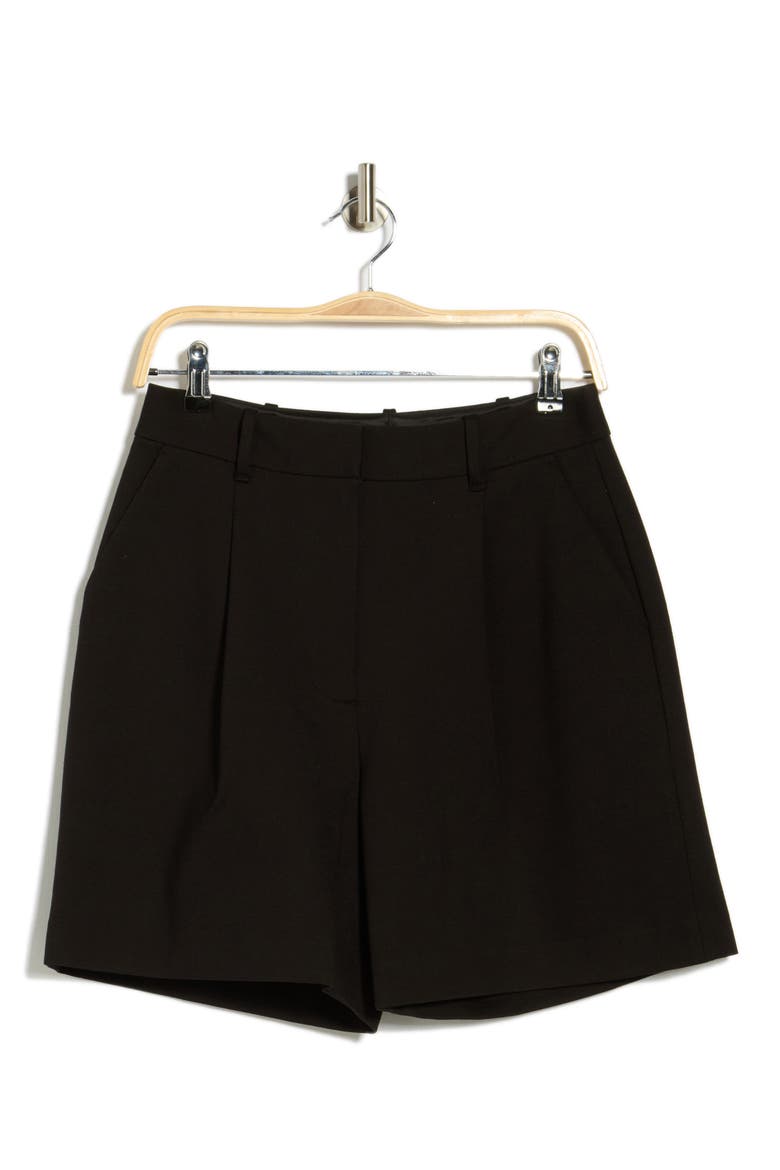 Iris High Waist Ponte Shorts, Alternate, color, BLACK