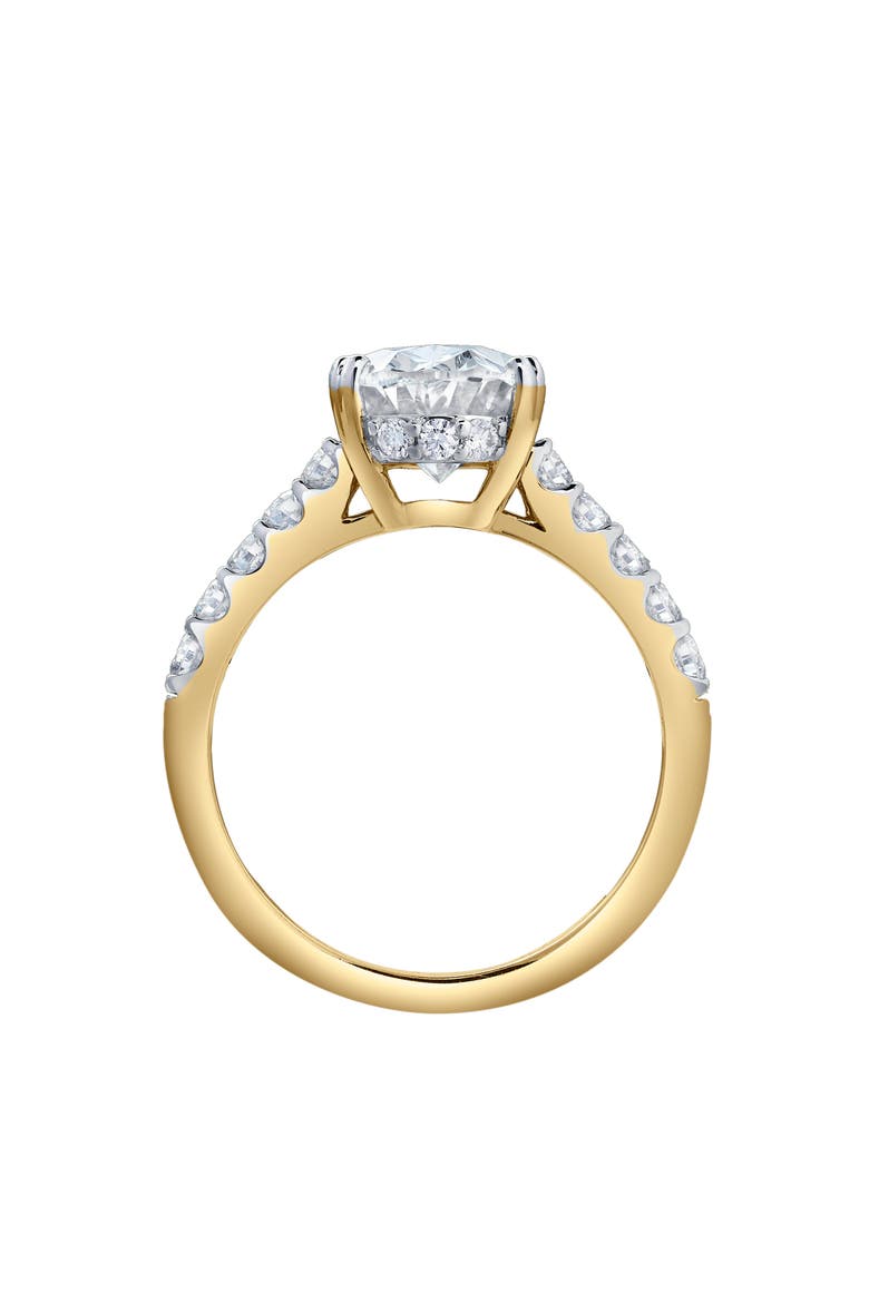 Isidora 3.5 Cts 14K Yellow Gold Oval Lab Grown Diamond Hidden Halo Engagement Ring, Alternate, color, 14K Yellow Gold