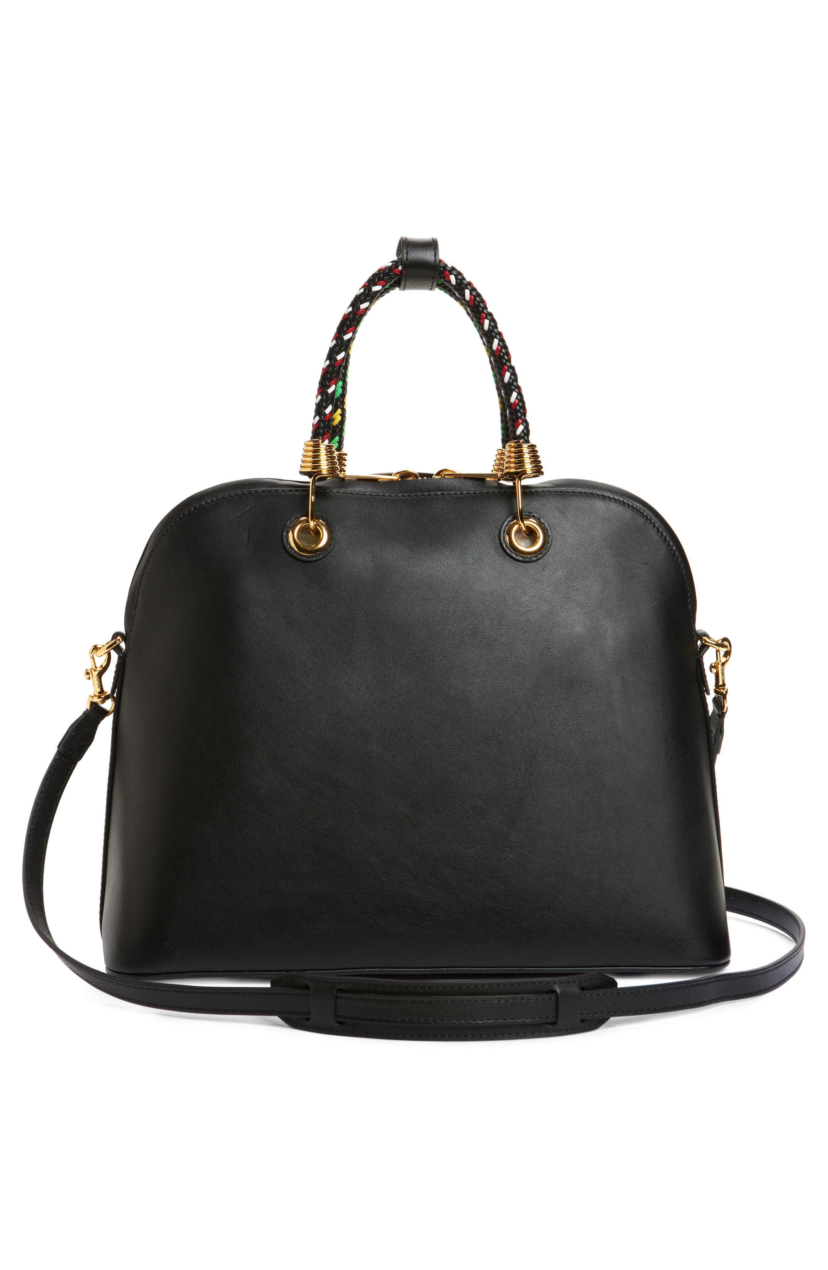 Moschino Braided Cord Leather Handbag, Alternate, color, 