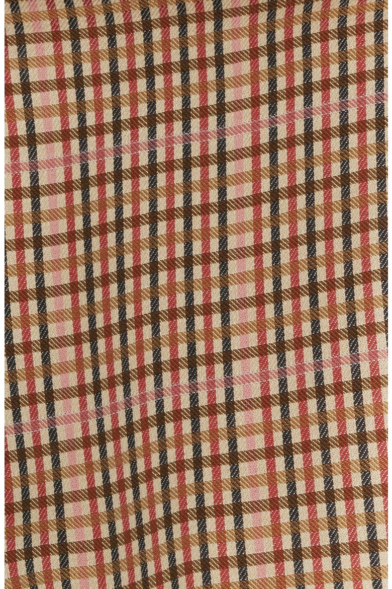 Apollinaire Check Long Sleeve Dress, Alternate, color, OCRE