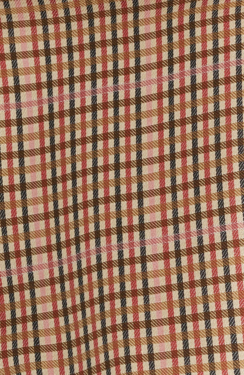 FRNCH Apollinaire Check Long Sleeve Dress, Alternate, color, Ocre