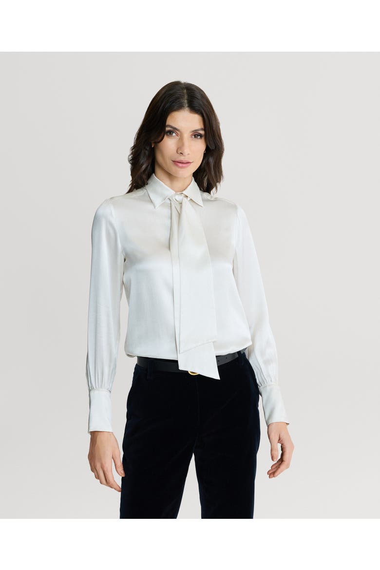 Glyndebourne Tie Neck Blouse, Alternate, color, Winter Ivory
