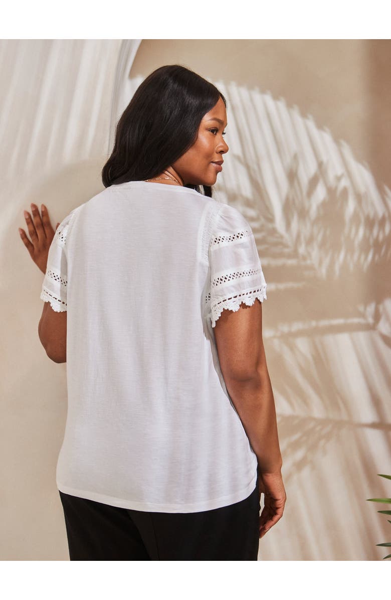 Live Unlimited Angel Sleeve Neck Top, Alternate, color, White