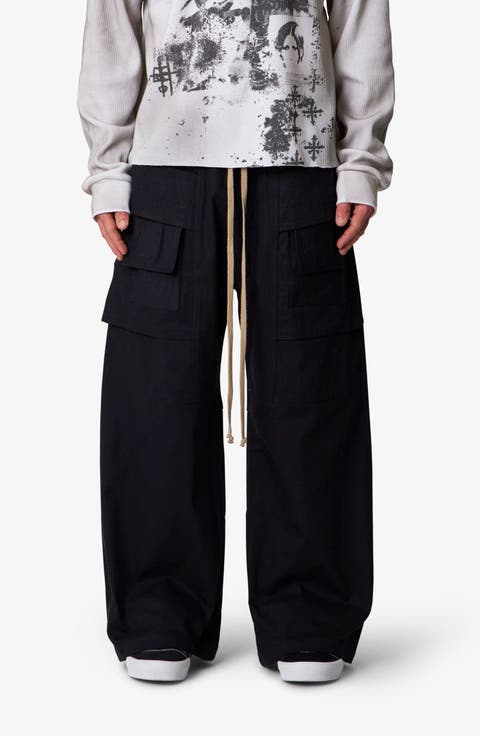 Strapped Wide Leg Cargo Pants