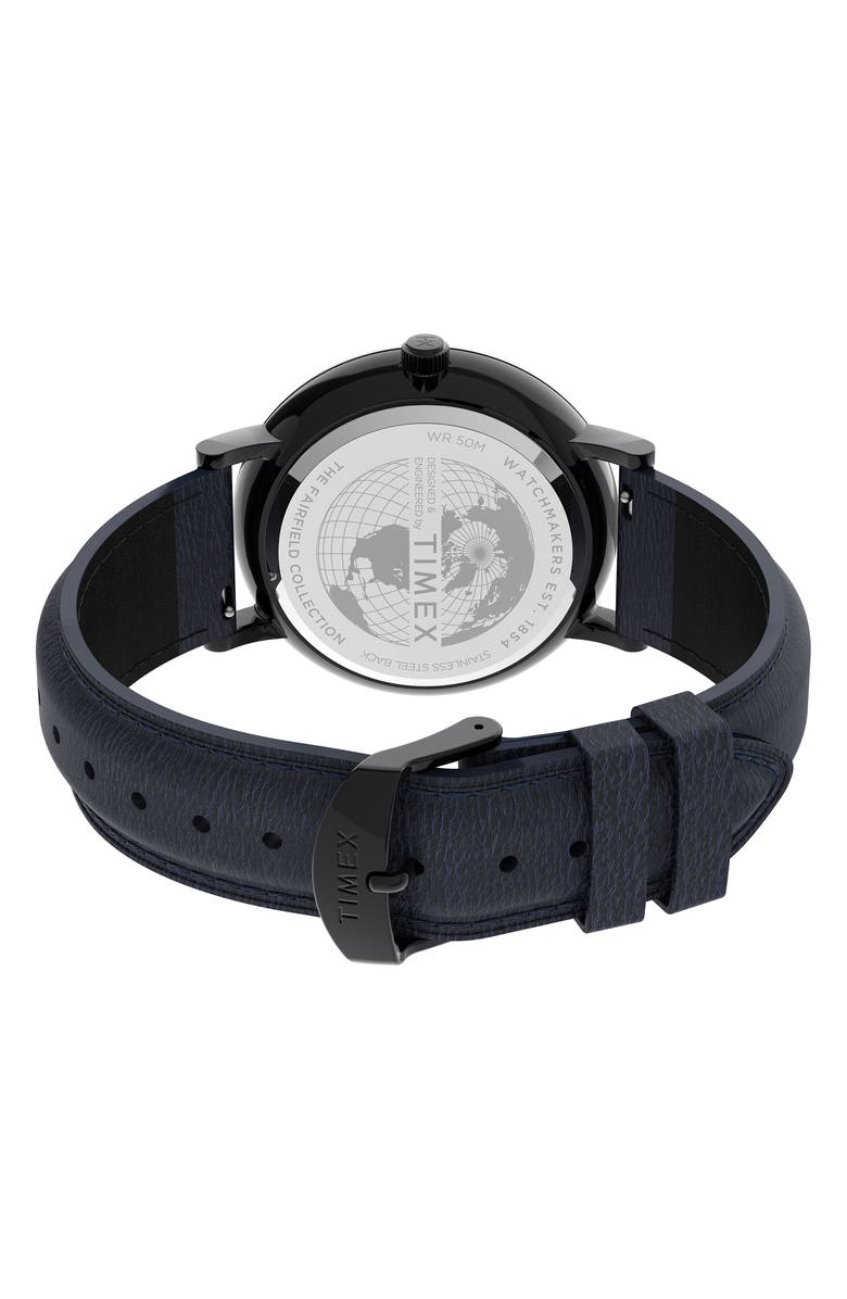 Timex<sup>®</sup> Fairfield Leather Strap Watch, 41mm, Alternate, color, 