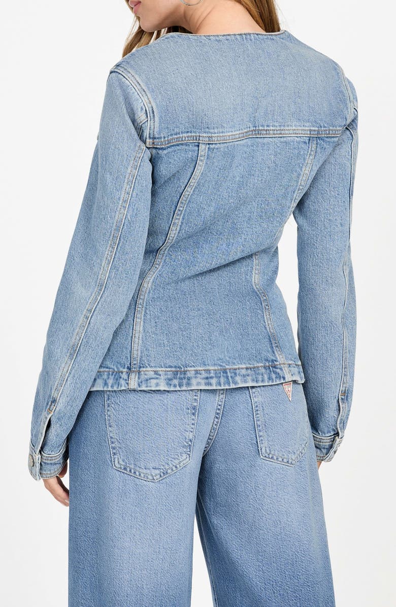 GUESS Camille Denim Blazer, Alternate, color, Blue