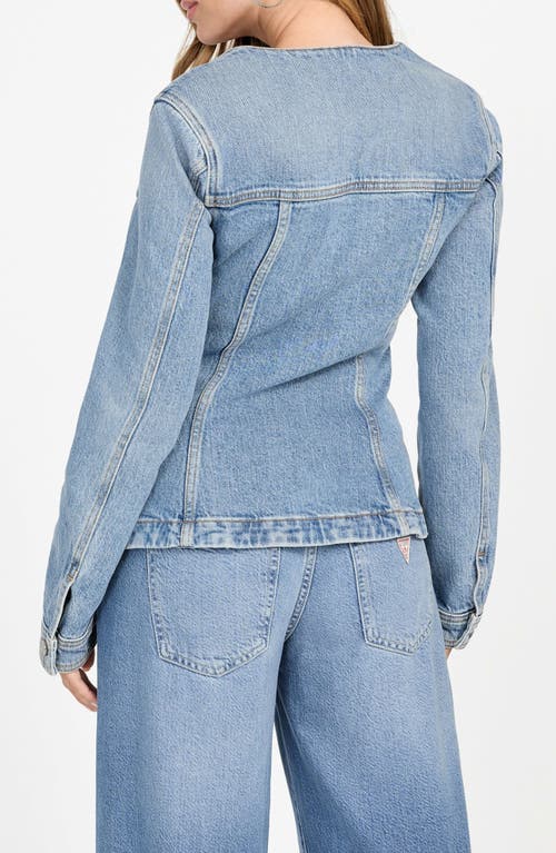 Guess Camille Denim Blazer In Blue