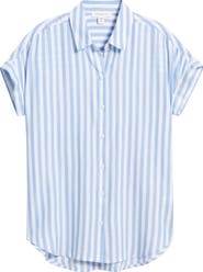 beachlunchlounge Kenzie Stripe Short Sleeve Button-Up Shirt