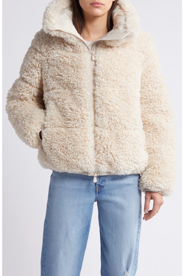 Kennie Insulated Faux Shearling Jacket, Main, color, SHORE BEIGE