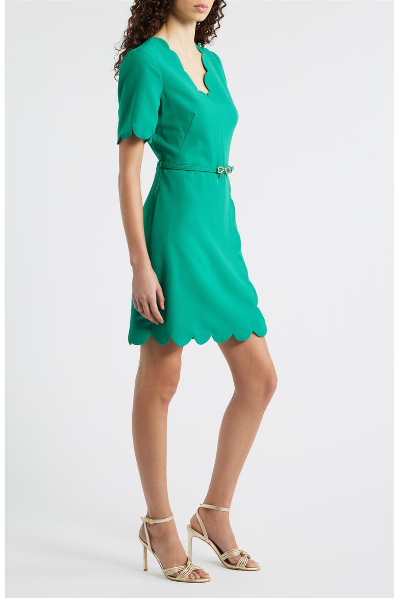 Scallop Sheath Dress, Alternate, color, GREEN