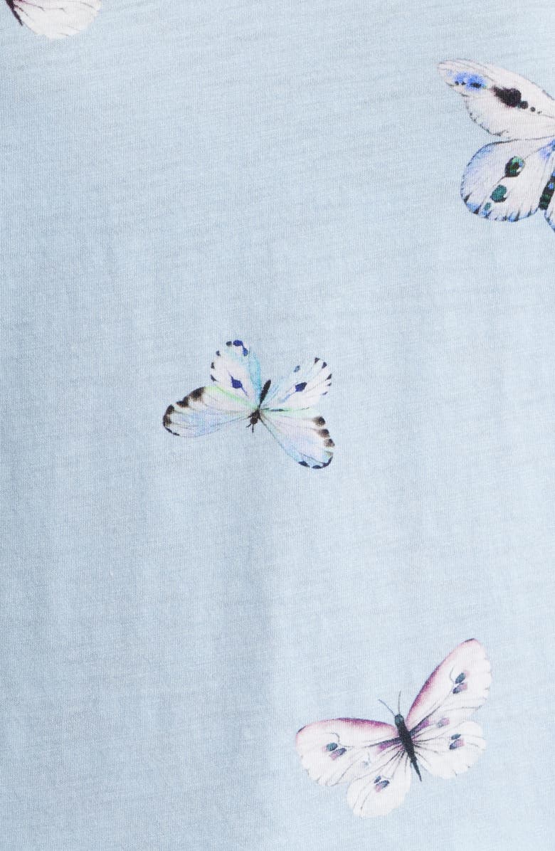 rag & bone Tammy Butterfly Pima Cotton T-Shirt, Alternate, color, Light Blue