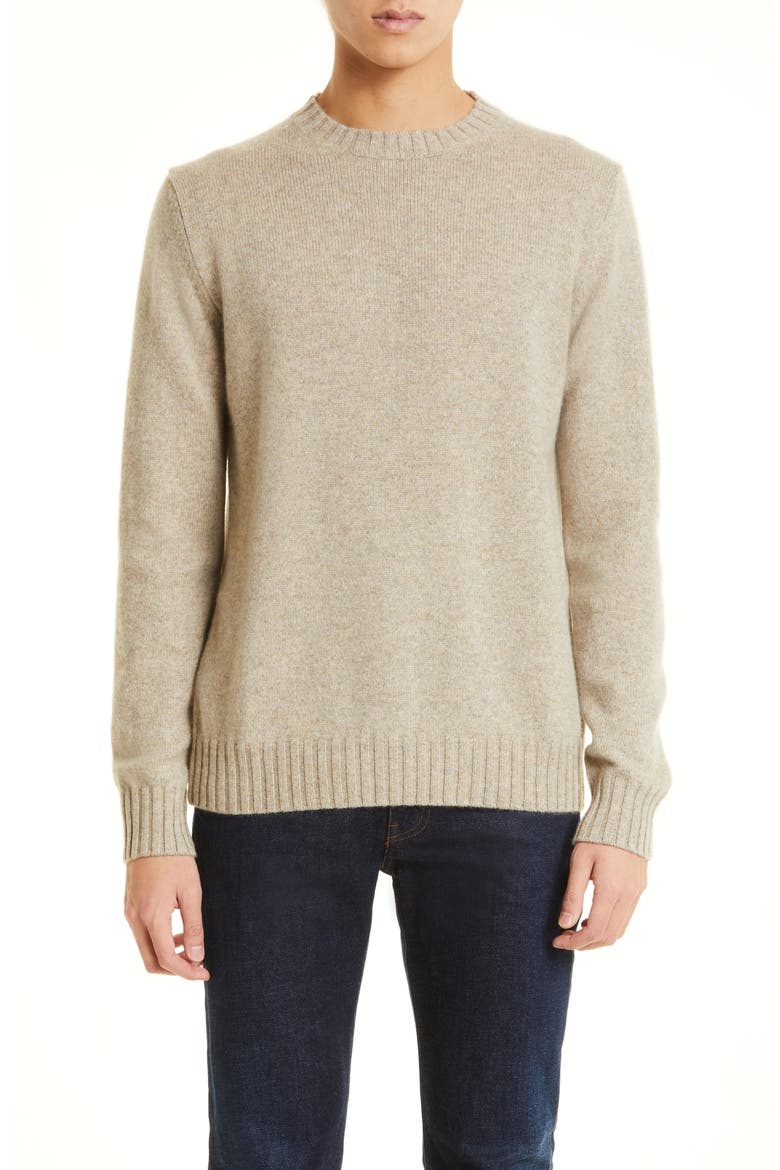 Cashmere Crewneck Sweater, Main, color, BEIGE
