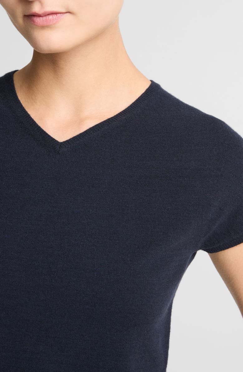 Vince Short Sleeve Wool Blend Sweater, Alternate, color, Eclipse