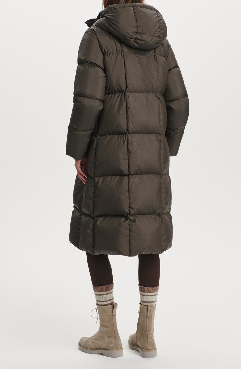 Varley Katya Long 800 Fill Power Down Puffer Jacket, Alternate, color, Dark Olive Metallic