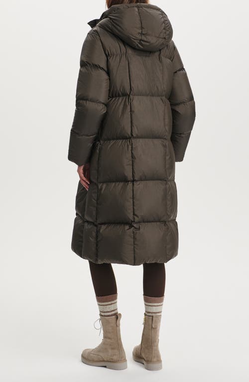 Varley Katya Long 800 Fill Power Down Puffer Jacket In Green