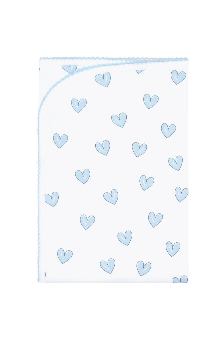 Nellapima Baby Girl Cotton Blanket, Alternate, color, Blue Heart