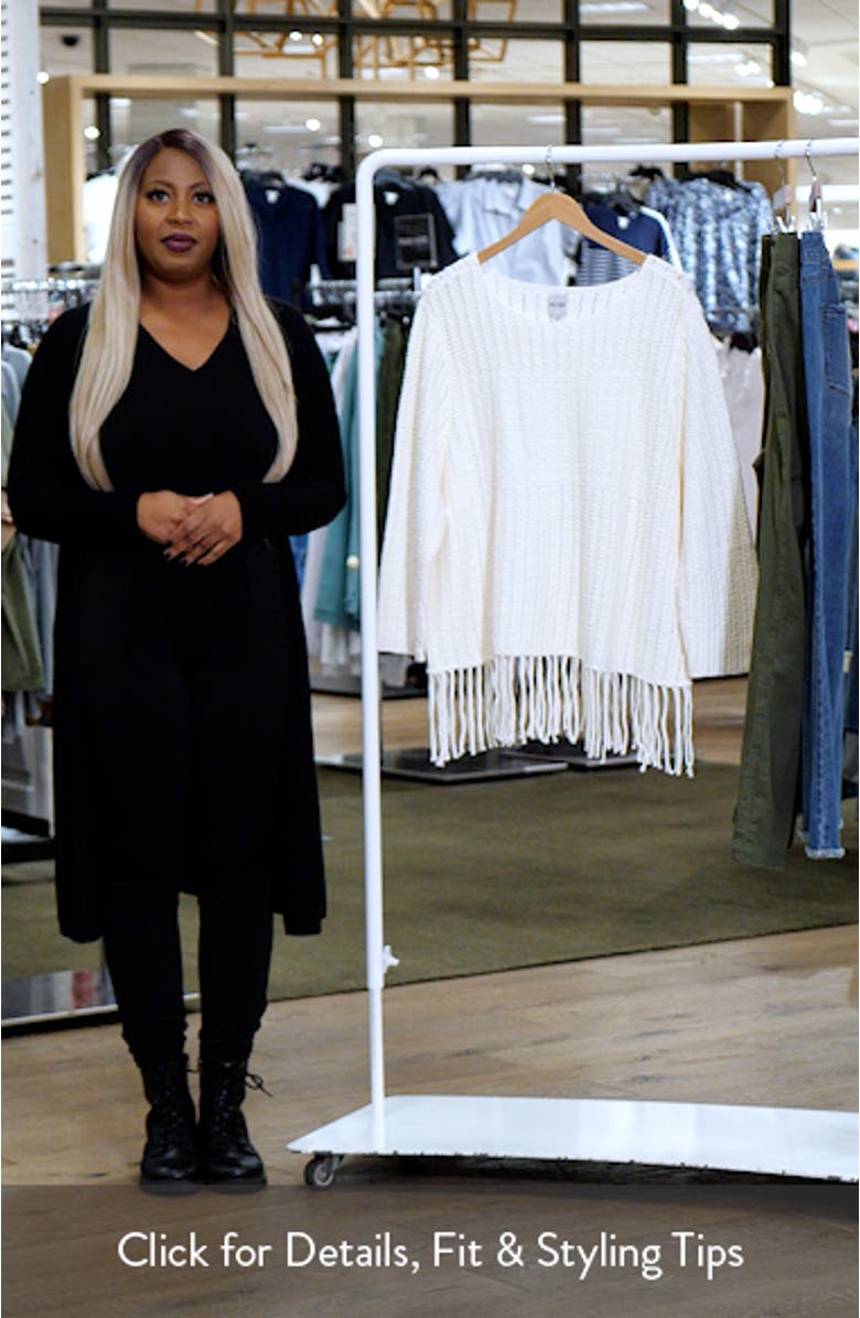 Beach Walk Open Stitch Fringe Sweater, sales video thumbnail