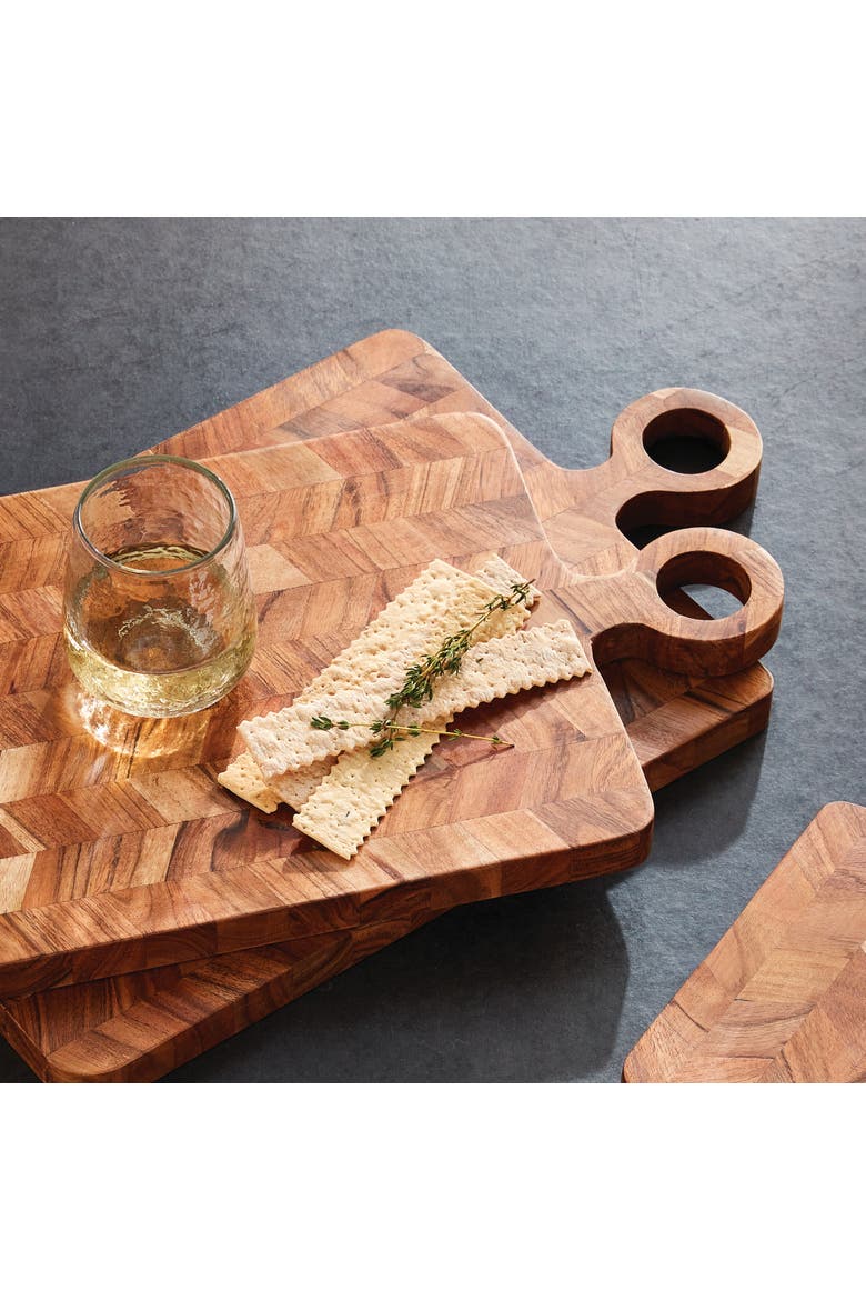 Renata Serving Board Platters Set of 2, Alternate, color, Brown