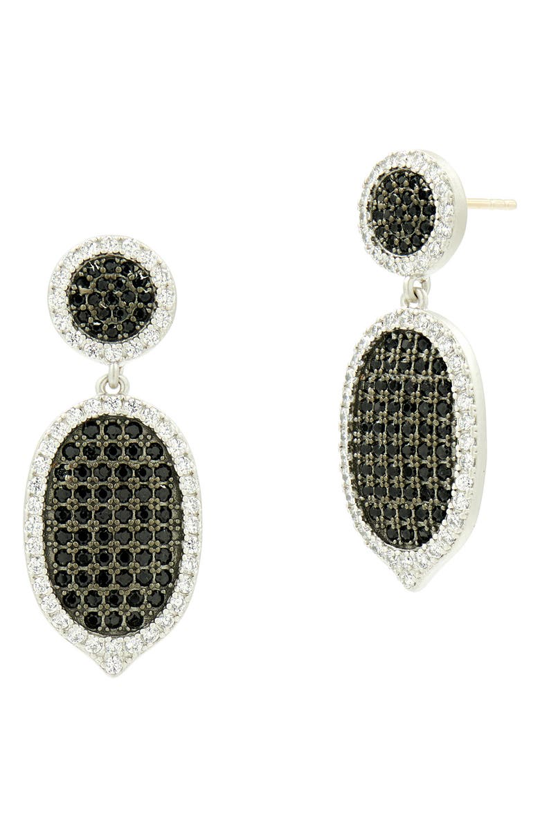FREIDA ROTHMAN Industrial Finish Pavé Drop Earrings, Main, color, 