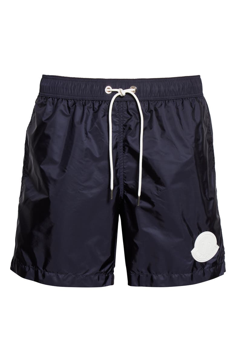Moncler Logo Patch Swim Trunks, Alternate, color, 