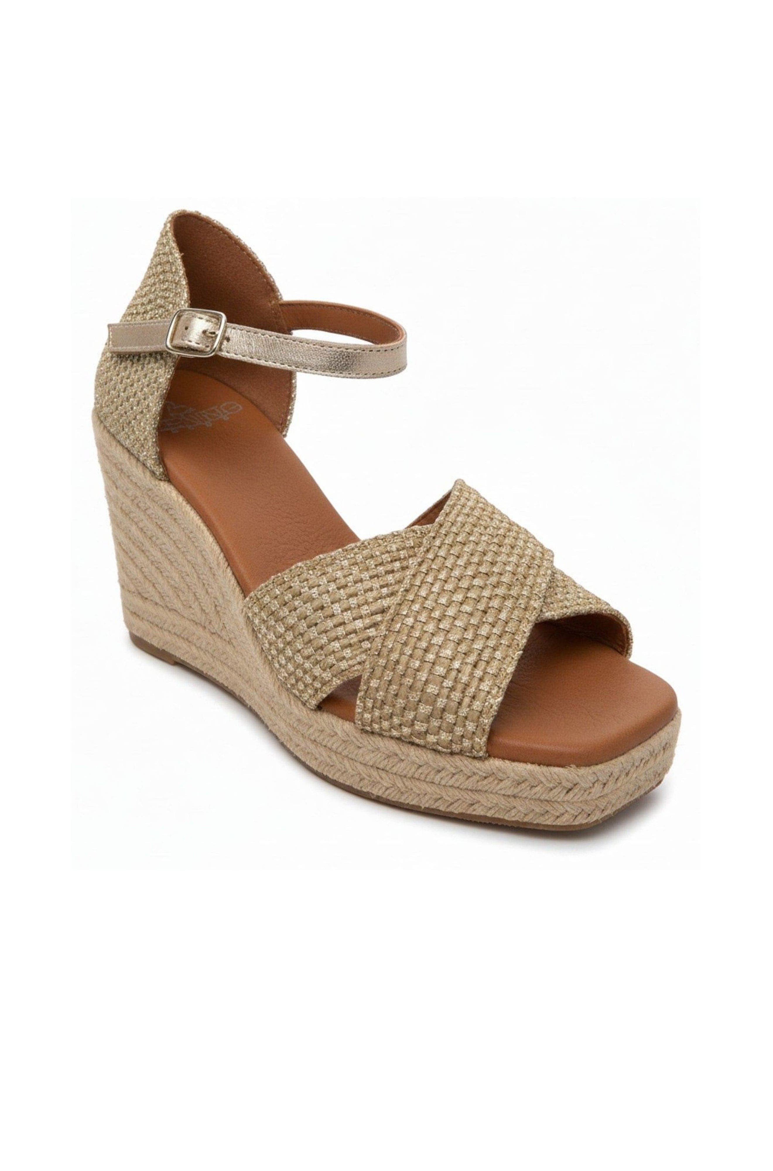Jimena High Double Band Gold-Woven Espadrille Sandal, Main, color, Gold