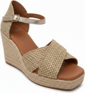 Menina Step Jimena High Double Band Gold-Woven Espadrille Sandal