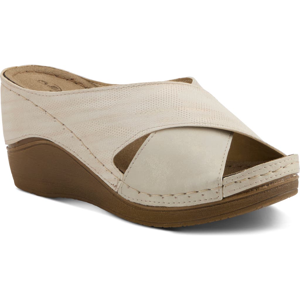 Flexus By Spring Step Wedge Sandal In Beige