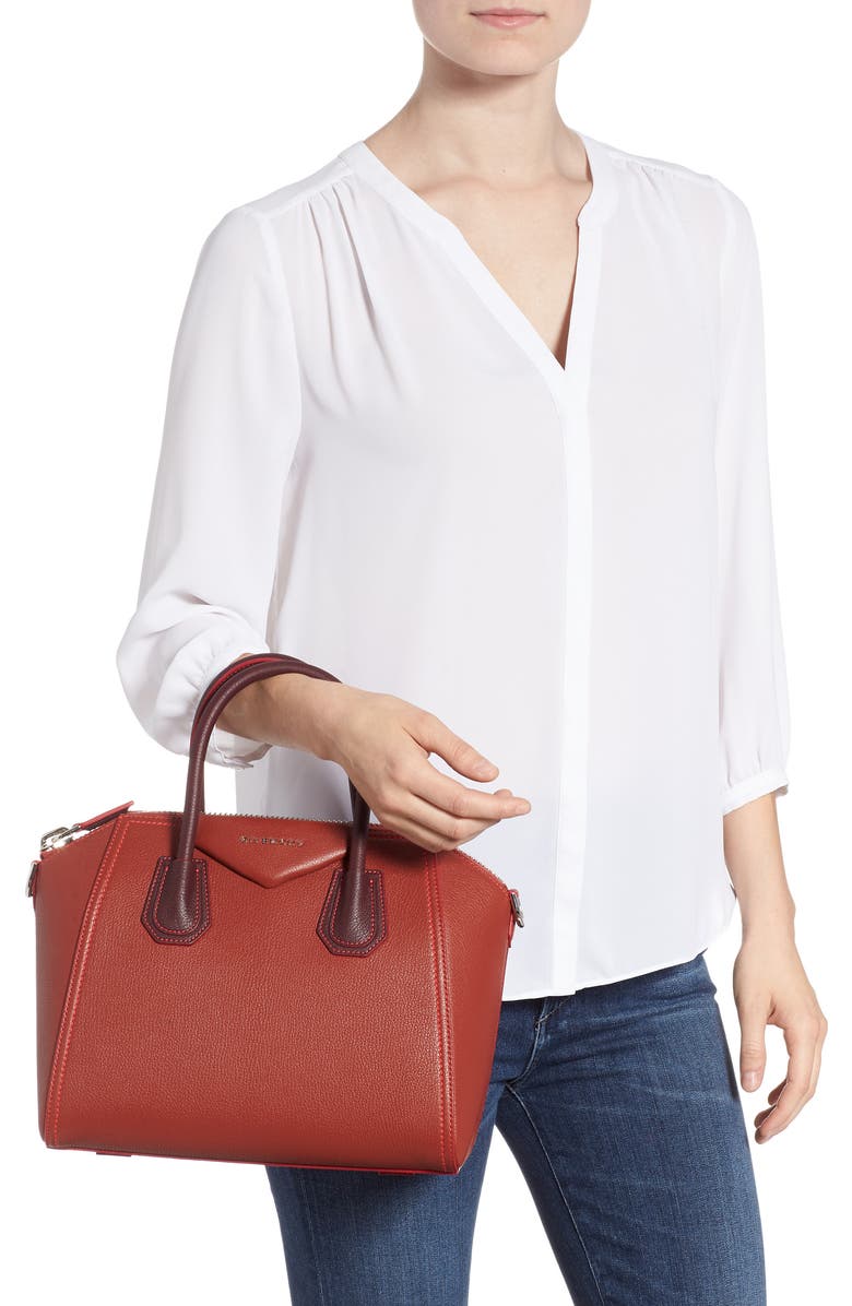 Givenchy Small Antigona Leather Satchel, Alternate, color,