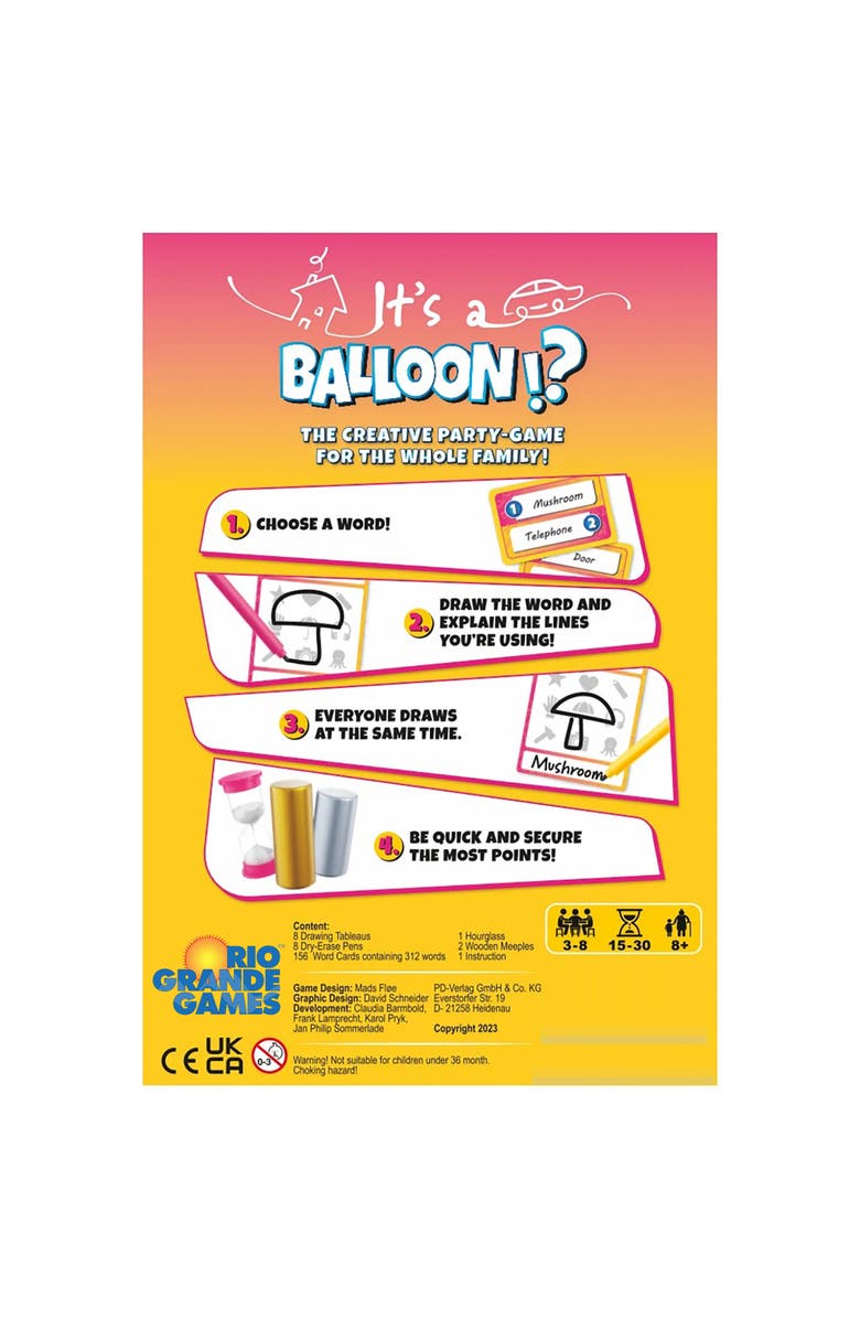 Rio Grande Games It'S A Balloon Word Guessing Drawing Game For Parties And Families, Ages 8+, Alternate, color, Multicolored