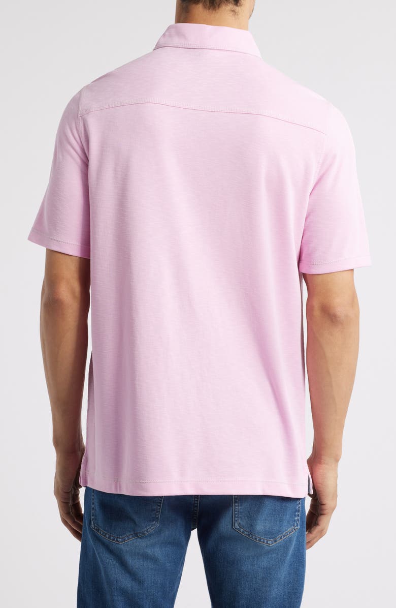 Johnston & Murphy Vintage Slub Jersey Polo, Alternate, color, Hot Pink
